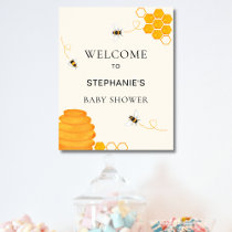Bee Baby Shower Welcome Poster