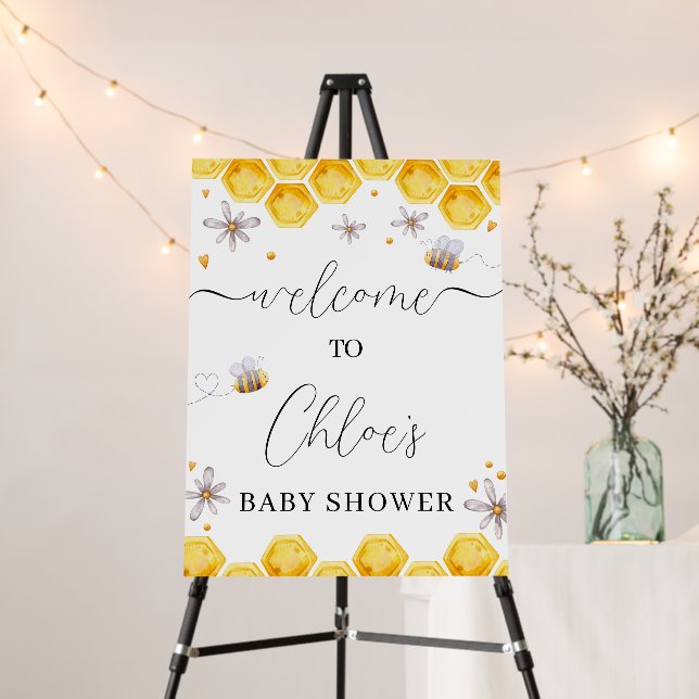 Bee Baby Shower Welcome Sign (In Situ (Stand))