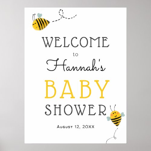 Bee Baby Shower Welcome Sign