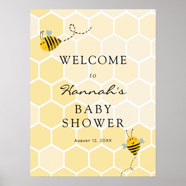 Bee Baby Shower Welcome Sign (Front)