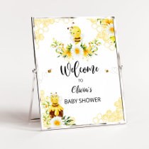 Bee baby shower welcome sign
