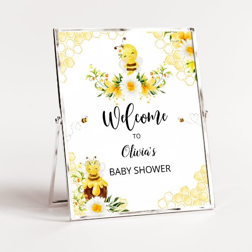 Bee baby shower welcome sign