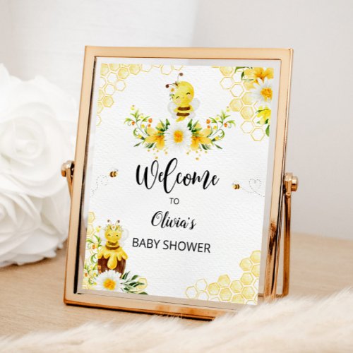 Bee baby shower welcome sign