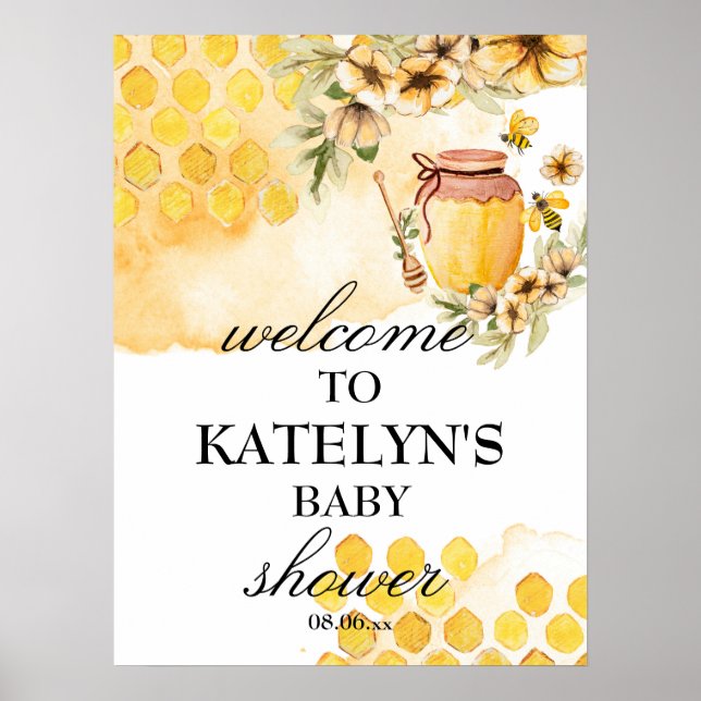Bee Baby Shower Welcome Sign (Front)