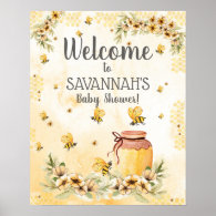 Bee Baby Shower Welcome Sign 16x20