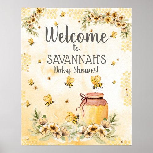 Bee Baby Shower Welcome Sign 16x20