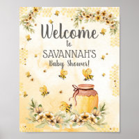 Bee Baby Shower Welcome Sign 8x10