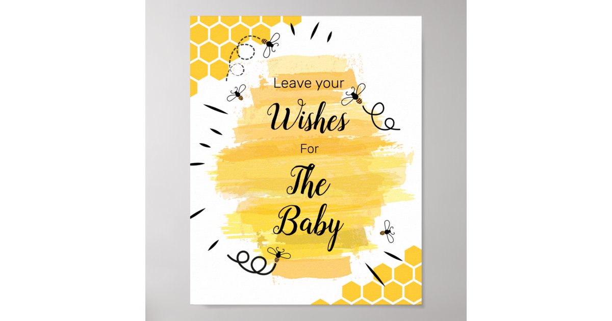 Bee Baby Shower Wishes for Baby Sign Zazzle