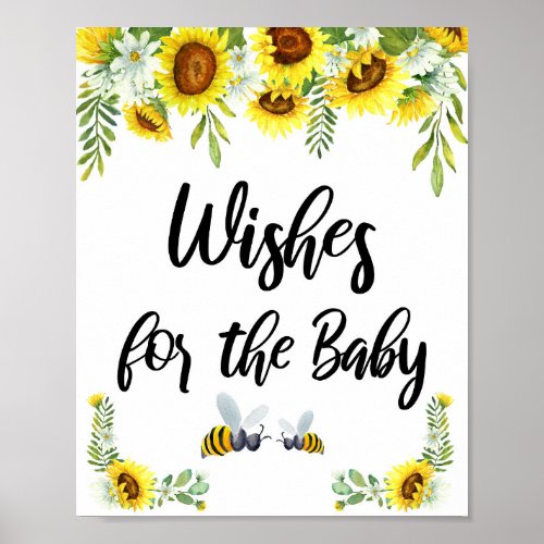 Bee Baby Shower Wishes for the Baby Sign