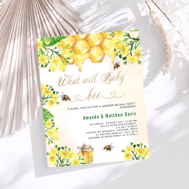 Bee Baby shower yellow budget gender reveal parent (Creator Uploaded)