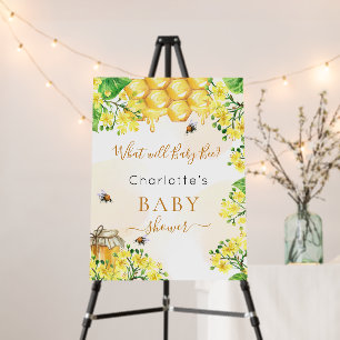 Bee Baby Shower yellow gender reveal party Foam Board