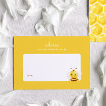 Bee Baby Shower Yellow Parenting Advice Note Card