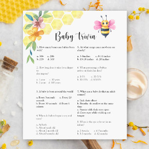 Bee Baby Trivia Baby Shower Game
