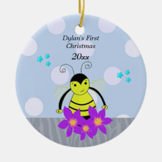 Bee Baby's First Christmas Ceramic Ornament