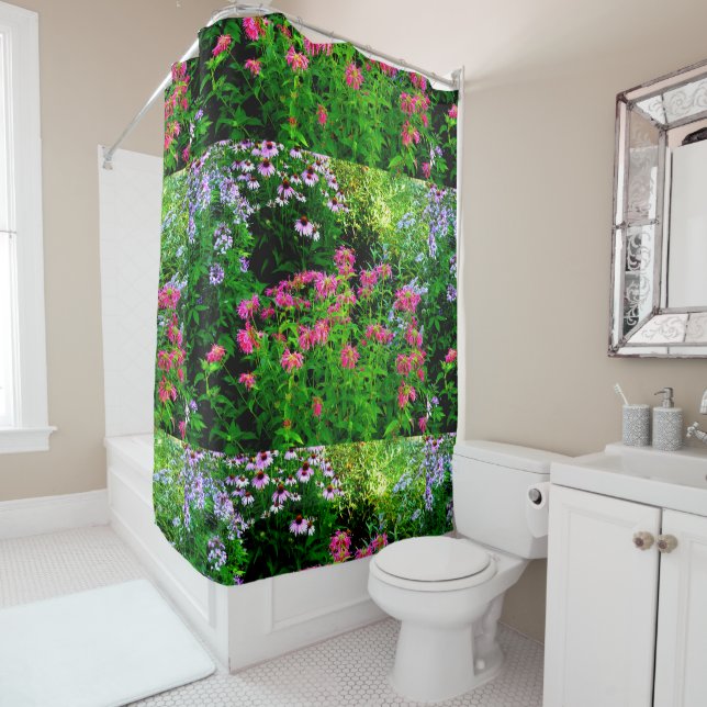 Bee Balm Shower Curtain (In Situ)