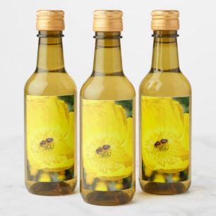 Bee Bathed in Yellow Wine Label