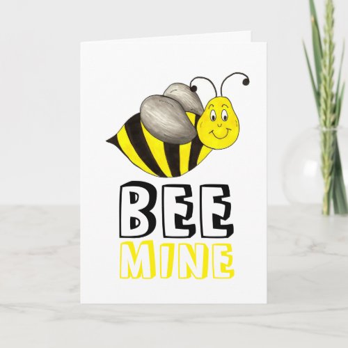 Bee Be Mine Happy Valentines Day Bumblebee Hive Holiday Card