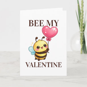 Bee be My Valentine Pun Humor Holiday Card