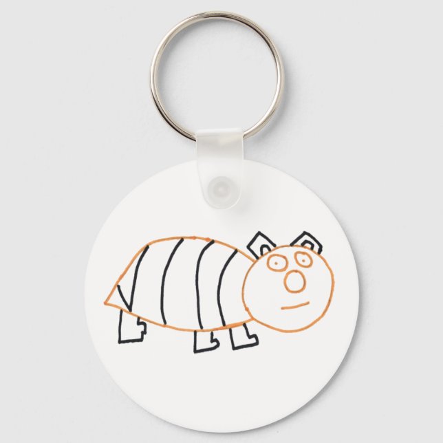 Bee Bear 5.7 cm Basic Button Key Ring (Front)