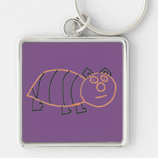 Bee Bear Premium Square Keychain