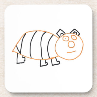 Bee Bear Square Plastic Coaster