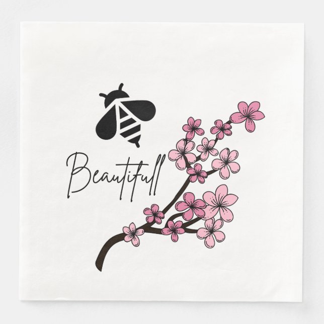bee beautifull paper dinner napkins (Front)