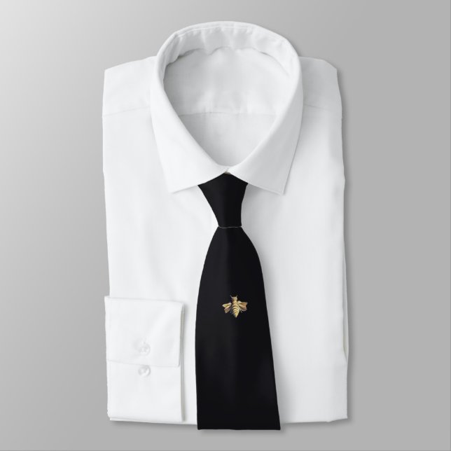 Bee - bee - black - neck tie (Tied)