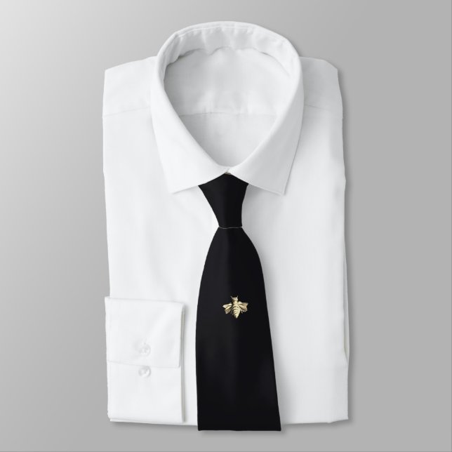 Bee - bee - black - neck tie (Tied)