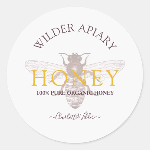 Bee Beekeeper Beekeeping Apiary Honey Classic Roun Classic Round Sticker