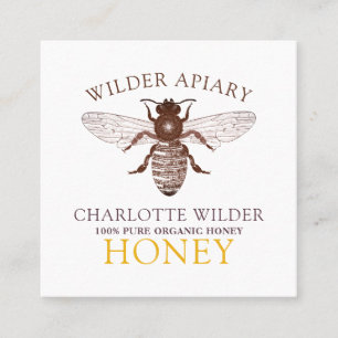 Bee Beekeeper Beekeeping Apiary Honey Square Busin Business Card