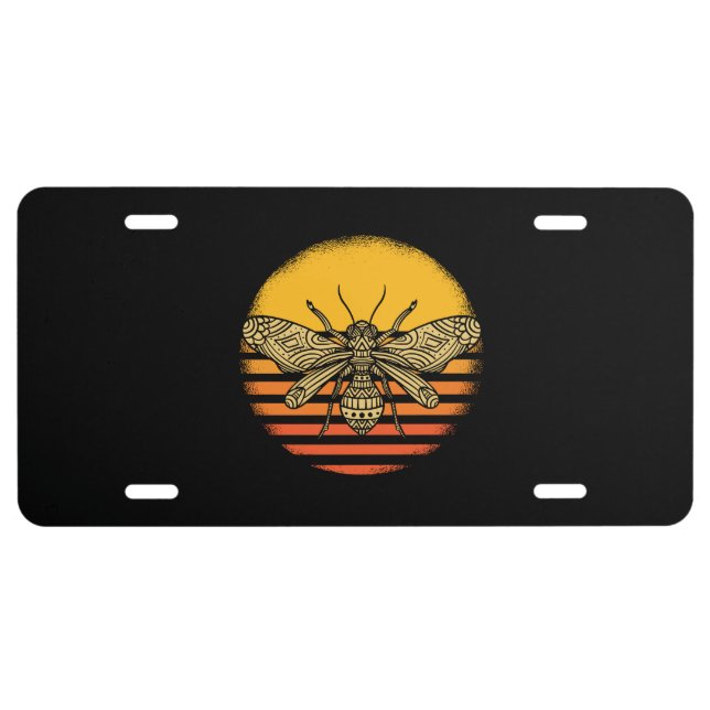 Bee Beekeeper Beekeeping Retro Gift License Plate (Front)