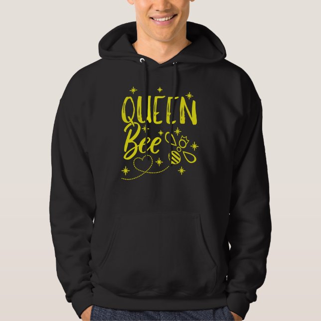 Bee Beekeeper Cute Beekeeper Queen Bee Crown Bee Q Hoodie (Front)