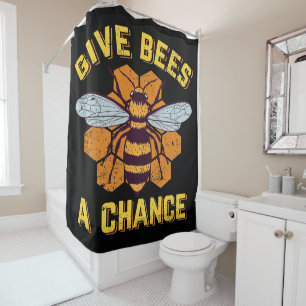 Bee Beekeeper Design Bee Gifts ,I Love Bee Honey Shower Curtain