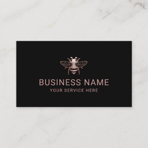 Bee Beekeeper Fresh Honey Apiary Modern Rose Gold Business Card