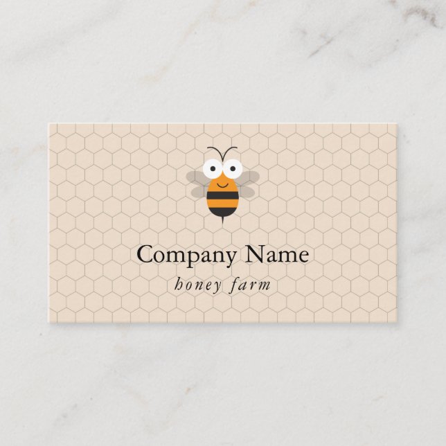 Bee Beekeeper Honey Beekeeping Apiarist Logo Business Card (Front)