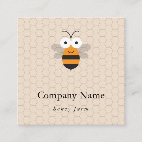 Bee Beekeeper Honey Beekeeping Apiarist Logo Square Business Card