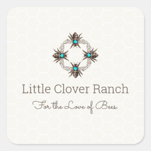 Bee Beekeeper Honeycomb Jar Label