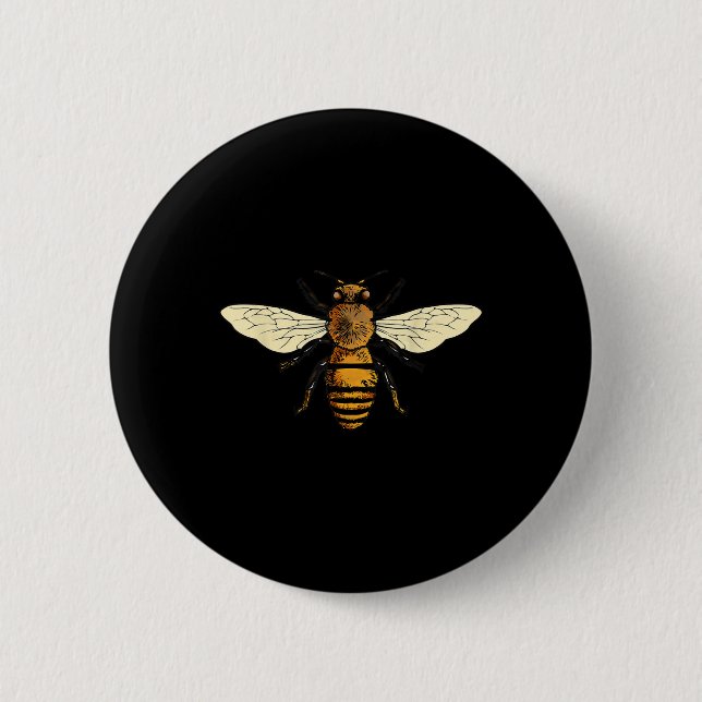 Bee Beekeeper I Bees Environmental Protection Bee  Button (Front)
