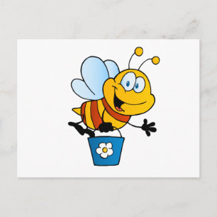 Bee Bees Bug Bugs Insect Cute Cartoon Animal Postcard