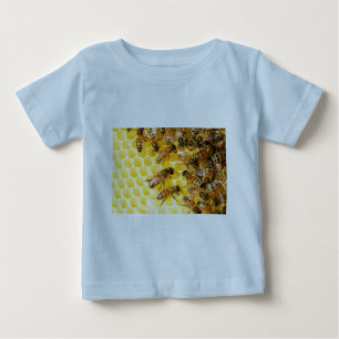 Bee Bees Hive Honey Comb Sweet Dessert Yellow Baby T-Shirt