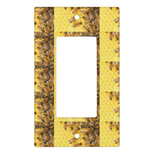Bee Bees Hive Honey Comb Sweet Dessert Yellow Light Switch Cover