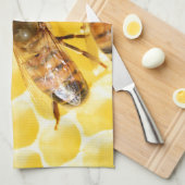 Bee Bees Hive Honey Comb Sweet Dessert Yellow Towel (Quarter Fold)