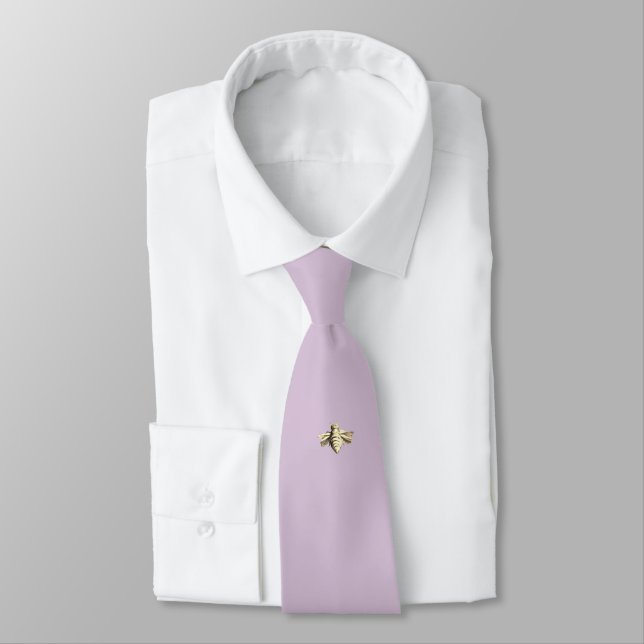 Bee – Biene –lilac tie – Krawatte (Tied)