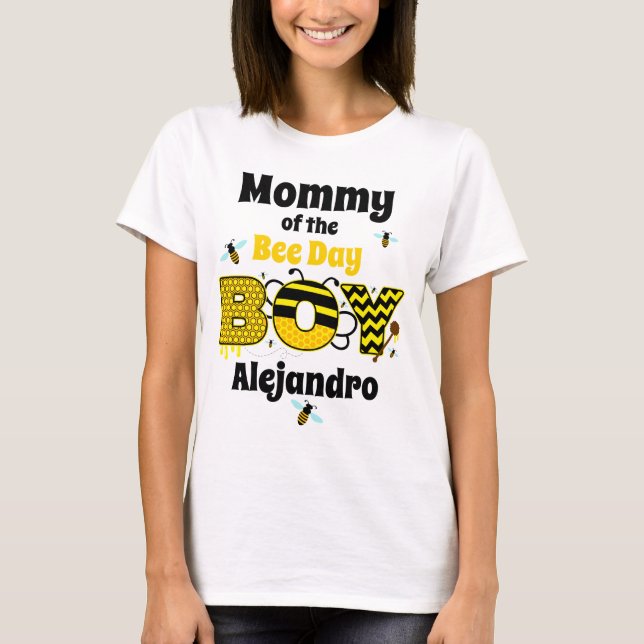  Bee Birthday Boy Mommy T-Shirt (Front)