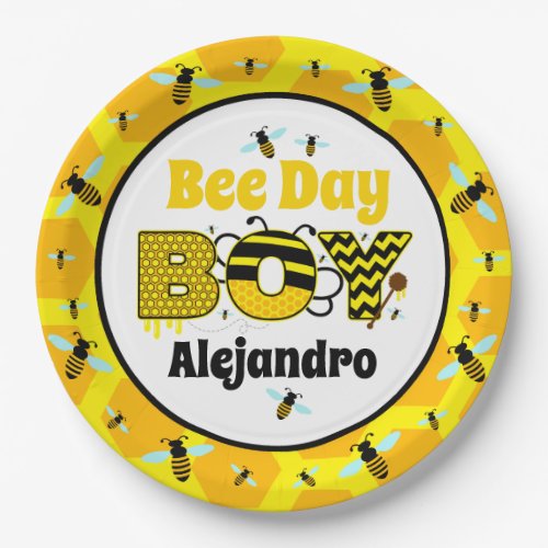 Bee Birthday Boy Paper Plates