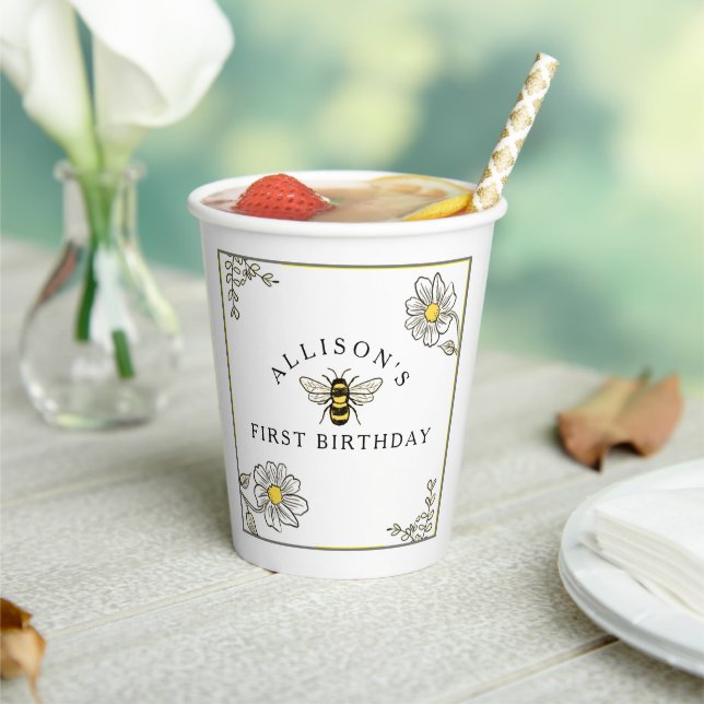 Bee Birthday Bumble Bee PartyPaper Cups (Insitu)