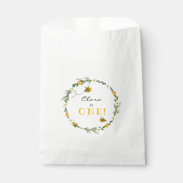 Bee Birthday Favor Bag (Front)