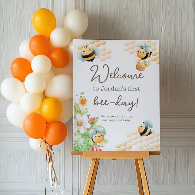 Bee Birthday Foam Board (Start the buzz at the door! Welcome your guests in a sweet way with this adorable sign)