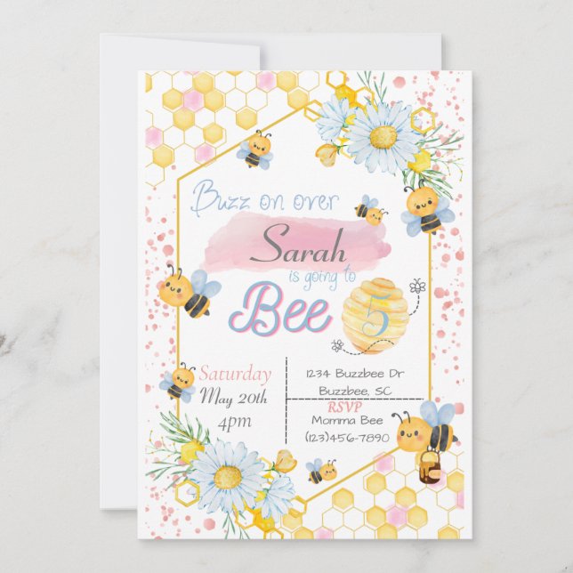 Bee Birthday Invitation (Front)