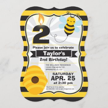 Bee Birthday Invitation by Card_Stop at Zazzle
